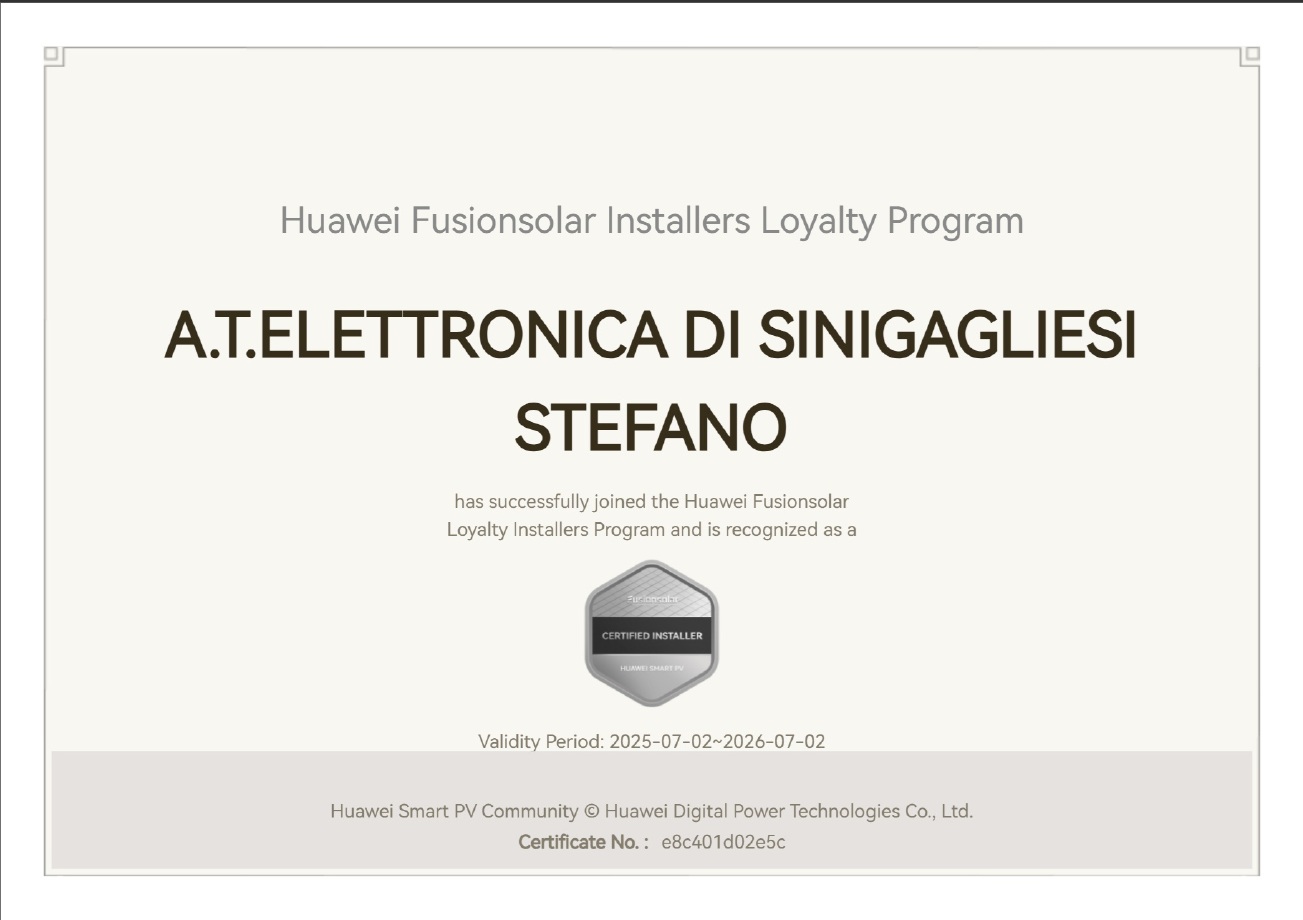 Comunity installatori Huawei fotovoltaico